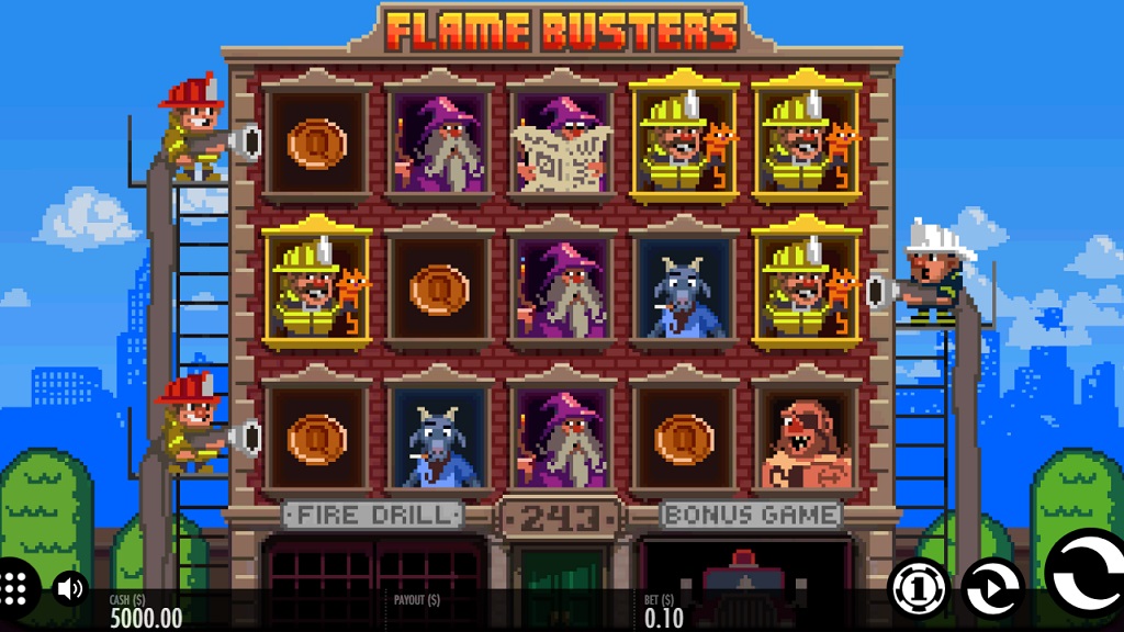 Screenshot of Flame Busters slot from Thunderkick