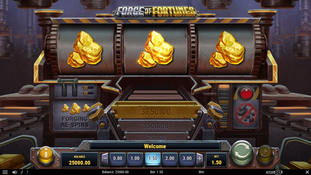 Screenshot of Forge of Fortunes slot from Play’n Go