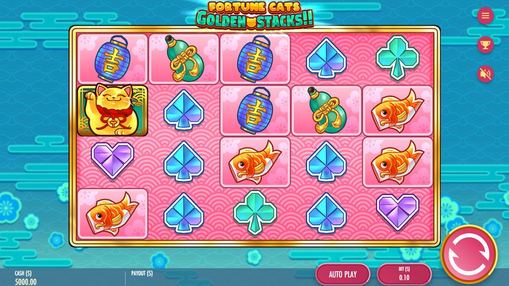 Screenshot of Fortune Cats Golden Stacks slot from Thunderkick