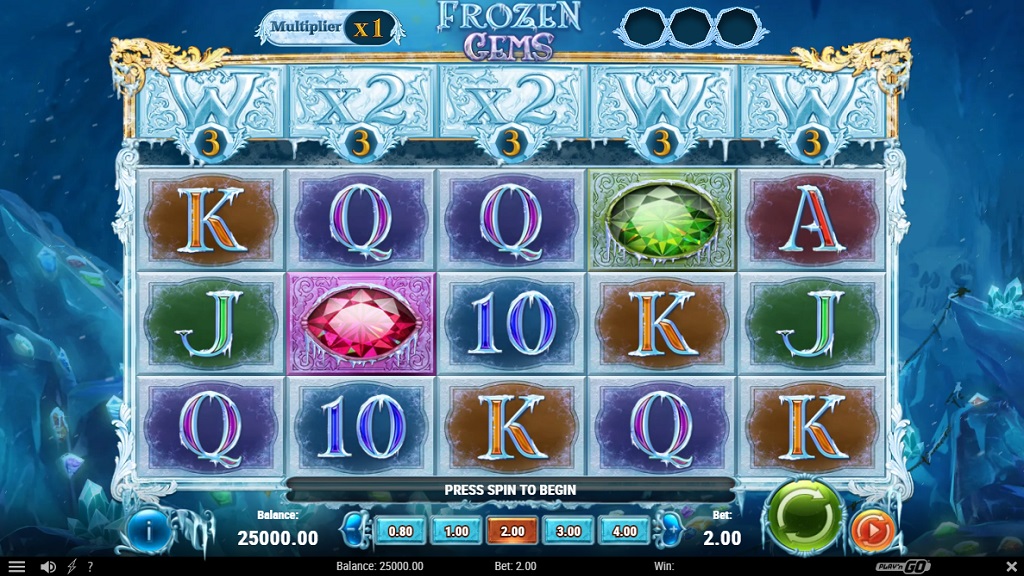 Screenshot of Frozen Gems slot from Play’n Go