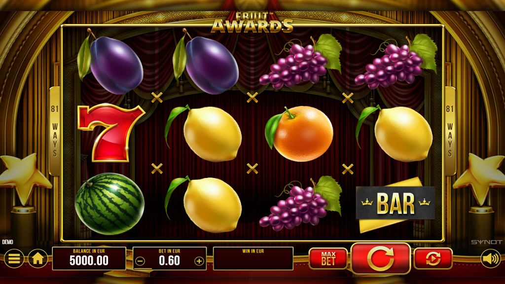 Screenshot of Fruit Awards slot from Synot