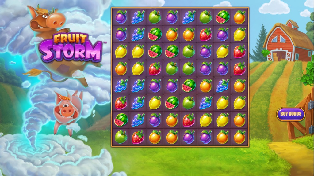 Screenshot of Fruit Storm slot from StakeLogic