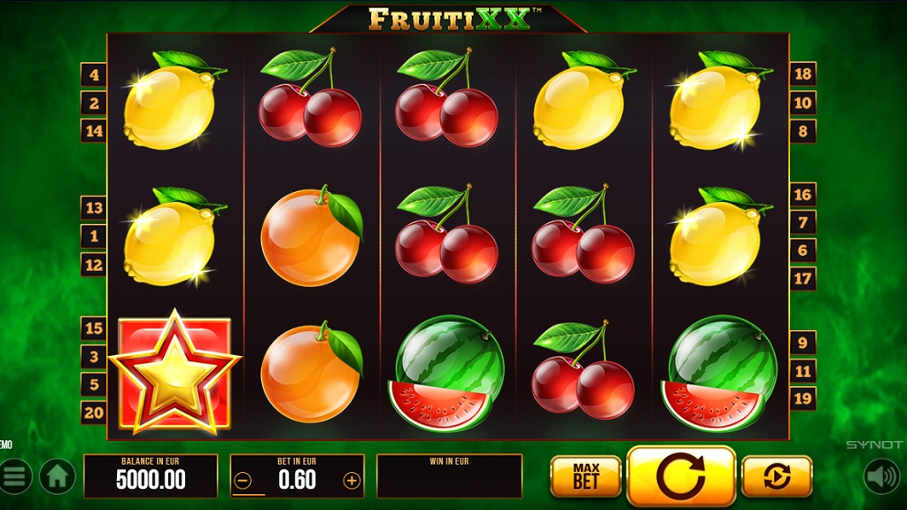 Screenshot of Fruiti XX slot from Synot