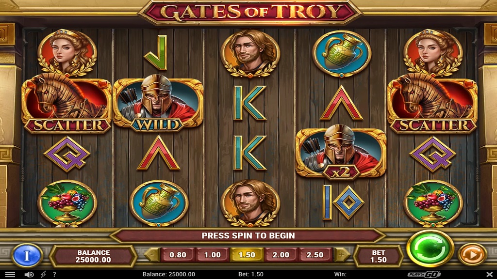Screenshot of Gates of Troy slot from Play’n Go