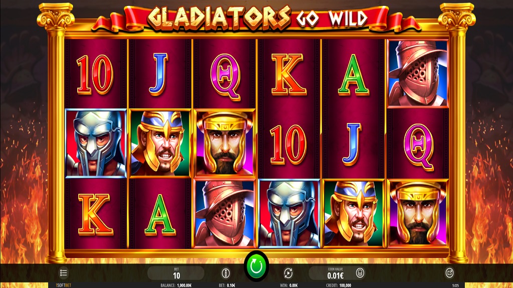 Screenshot of Gladiators Go Wild slot from iSoftBet