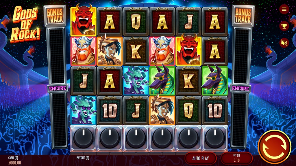 Screenshot of Gods of Rock slot from Thunderkick