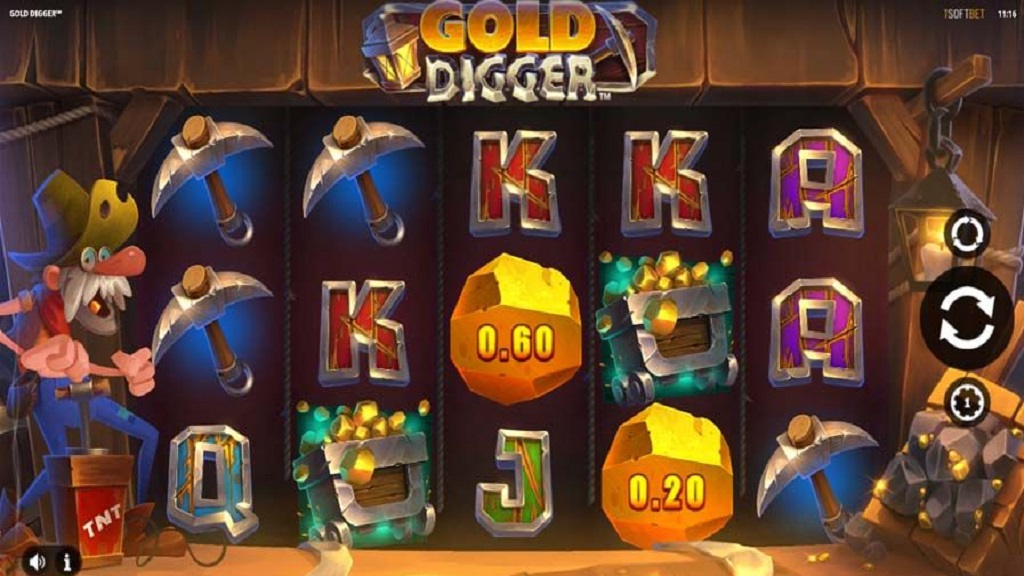 Screenshot of Gold Digger slot from iSoftBet