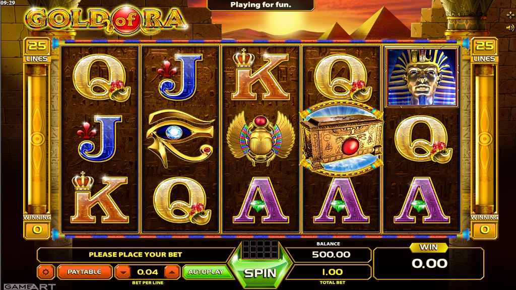 Screenshot of Gold of Ra slot from GameArt