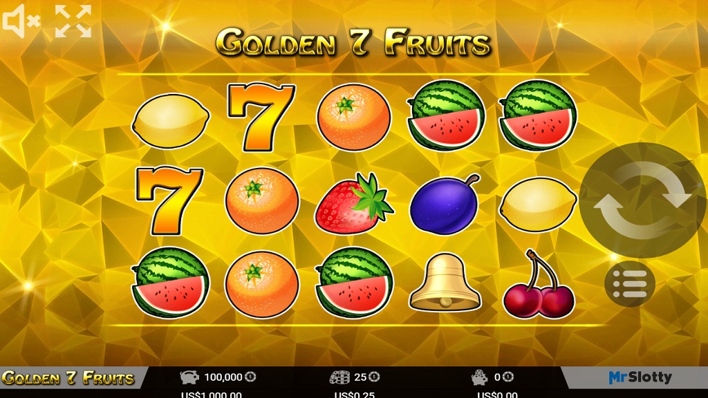 Screenshot of Golden 7 Fruit slot from Mr Slotty