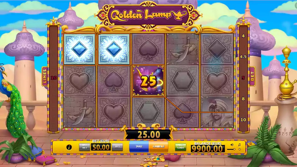 Screenshot of Golden Lamps slot from Red Tiger Gaming