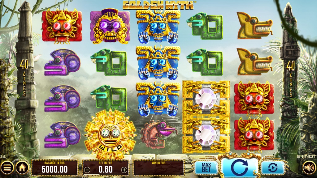 Screenshot of Golden Myth slot from Synot