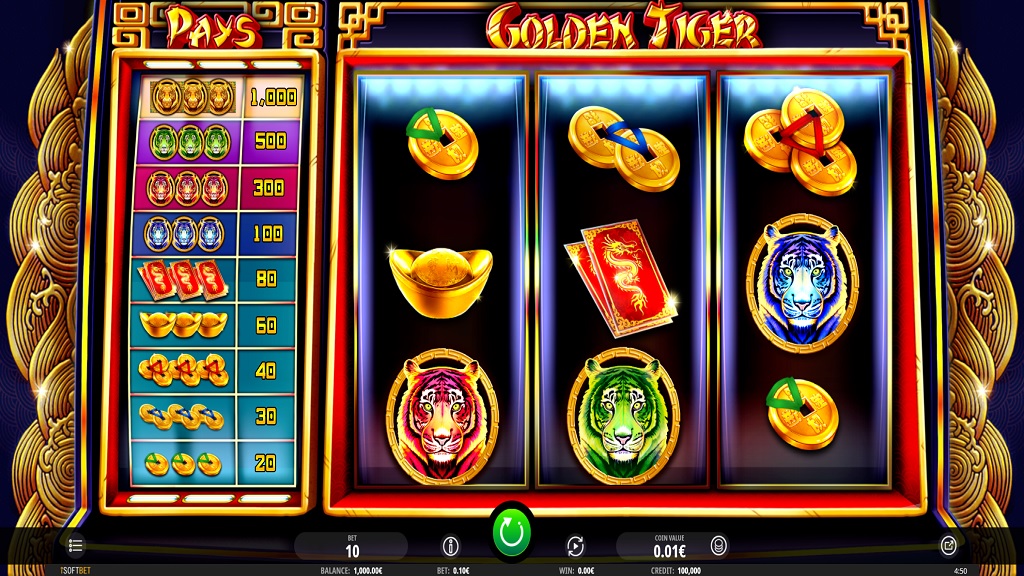 Screenshot of Golden Tiger slot from iSoftBet