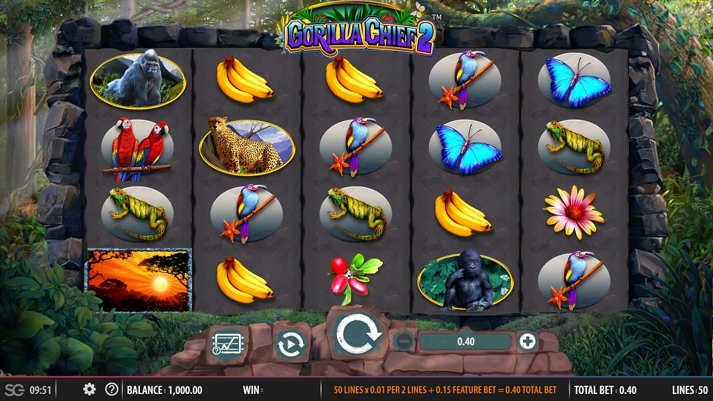 Screenshot of Gorilla Chief II slot from SG Gaming