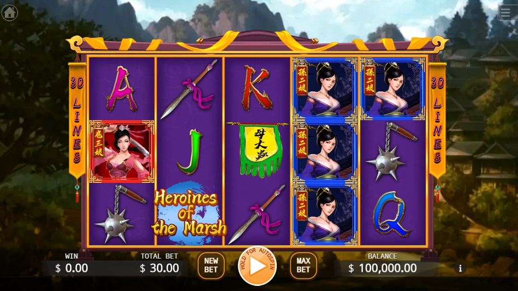 Screenshot of Heroines of the Marsh slot from Ka Gaming
