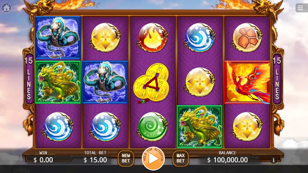 Screenshot of Holy Beast slot from Ka Gaming