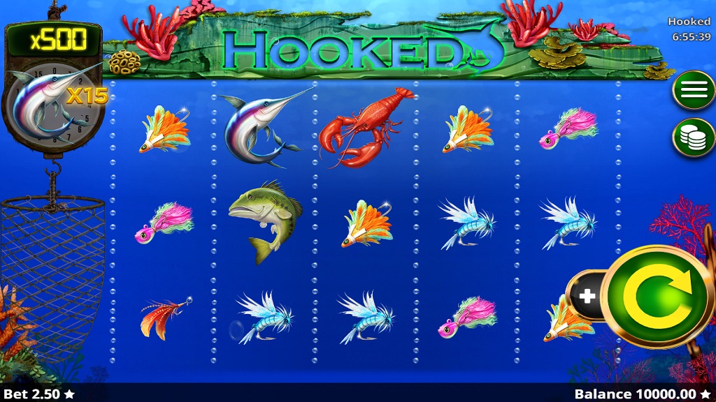 Screenshot of Hooked slot from Booming Games