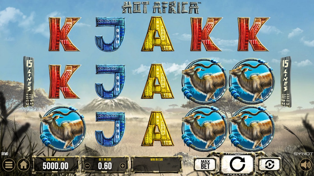 Screenshot of Hot Africa slot from Synot