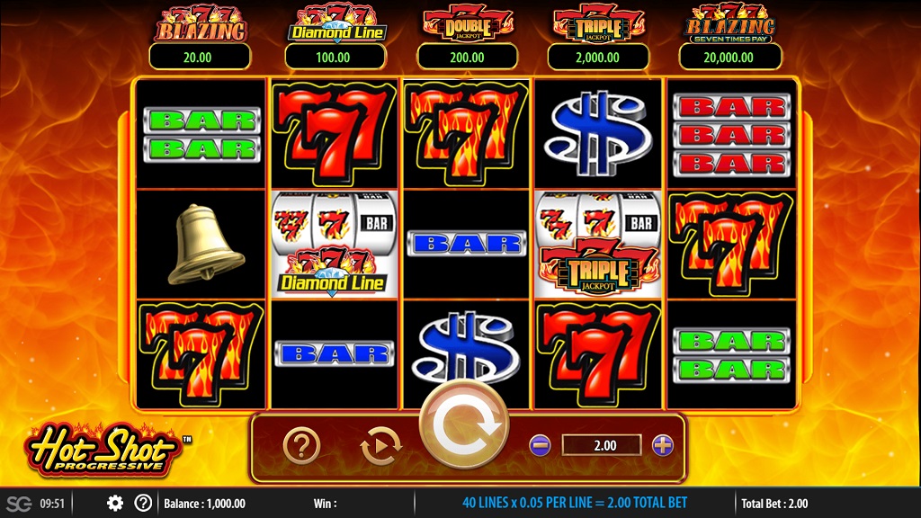 Screenshot of Hot Shot Progressive slot from SG Gaming