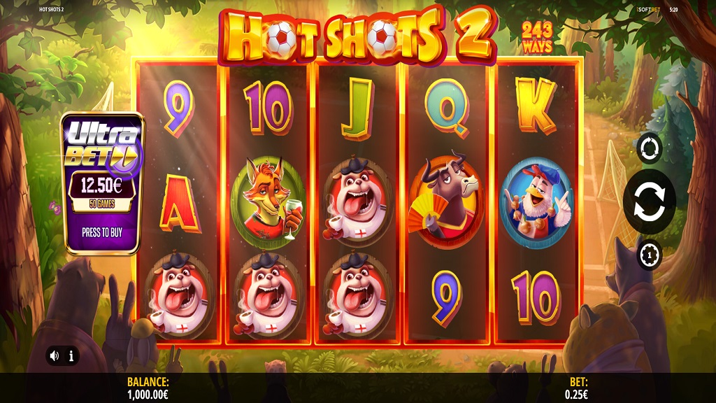 Screenshot of Hot Shots 2 slot from iSoftBet