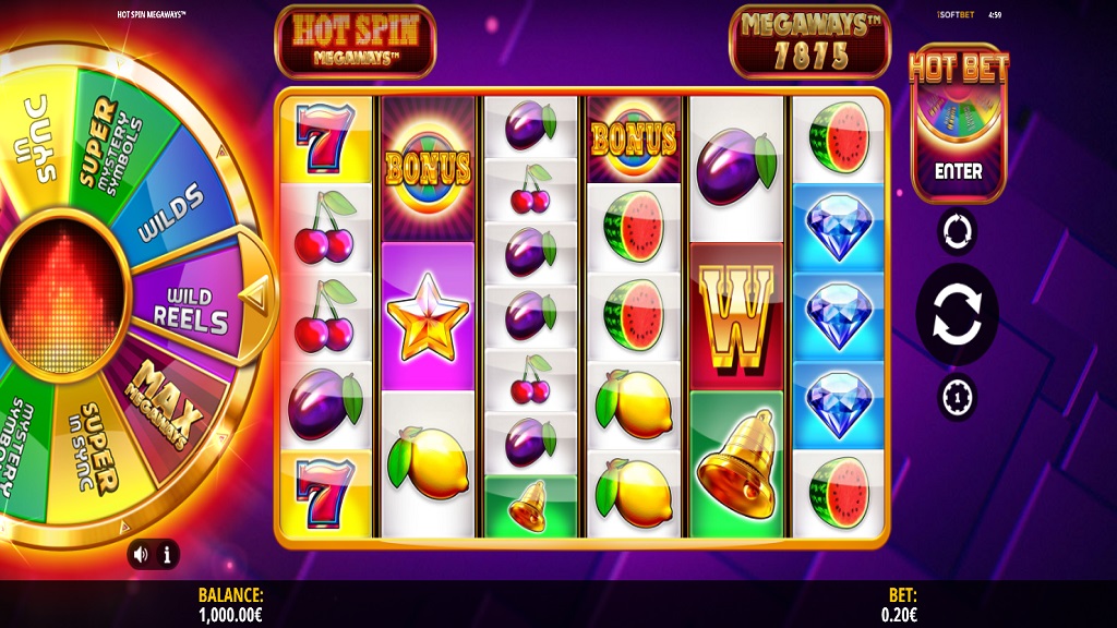 Screenshot of Hot Spin Megaways slot from iSoftBet