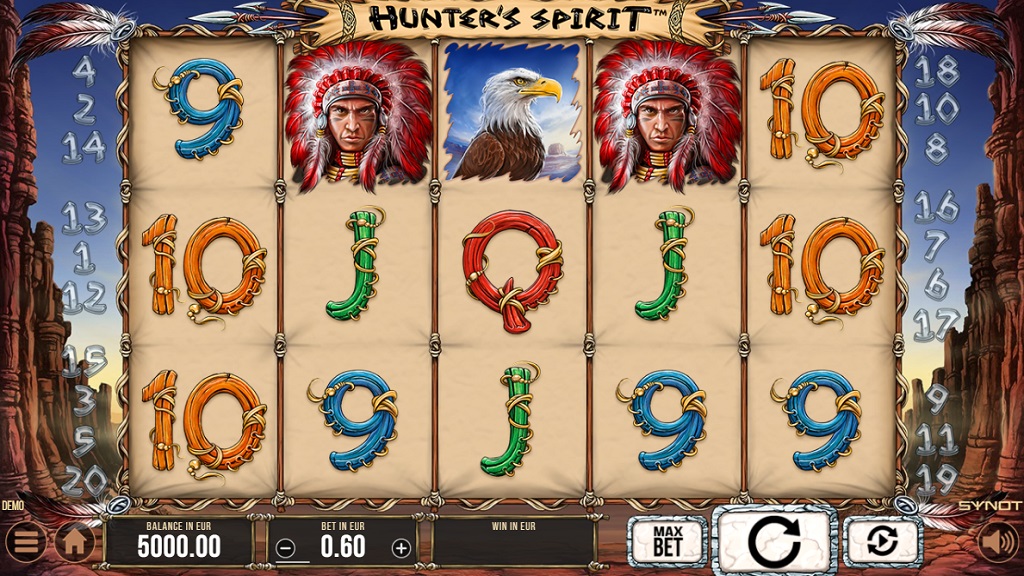 Screenshot of Hunters Spirit slot from Synot