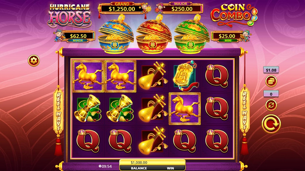 Screenshot of Hurricane Horse Coin Combo slot from SG Gaming
