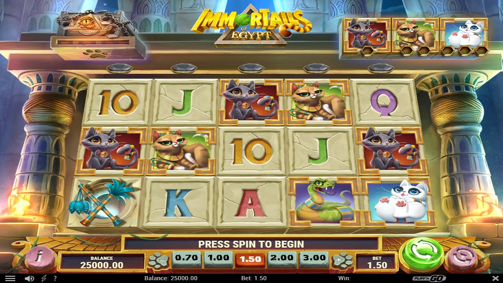 Screenshot of Immortails of Egypt slot from Play’n Go