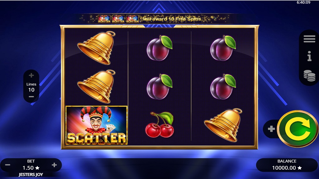 Screenshot of Jesters Joy slot from Booming Games