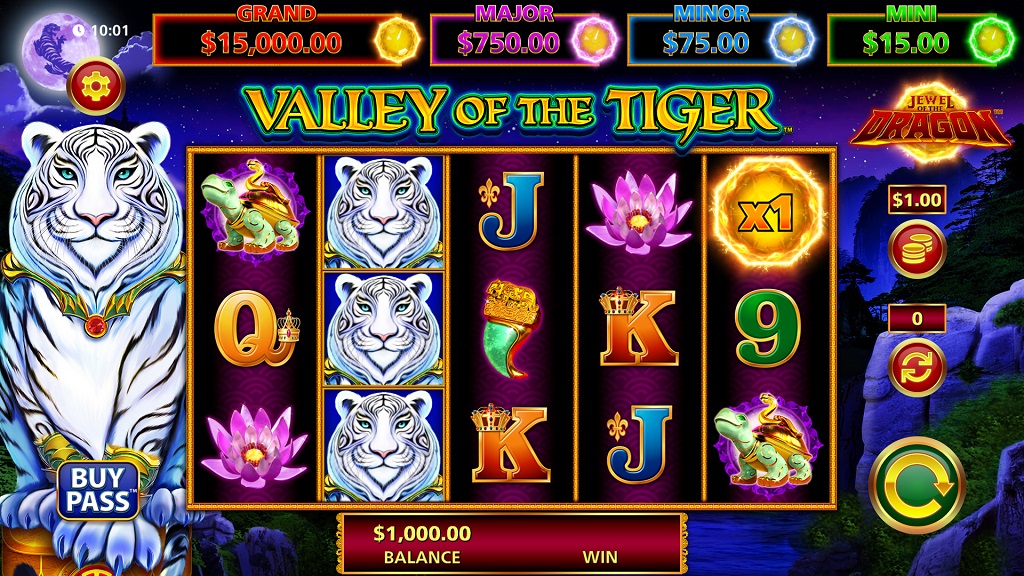 Screenshot of Jewel Dragon Valley Tiger slot from SG Gaming