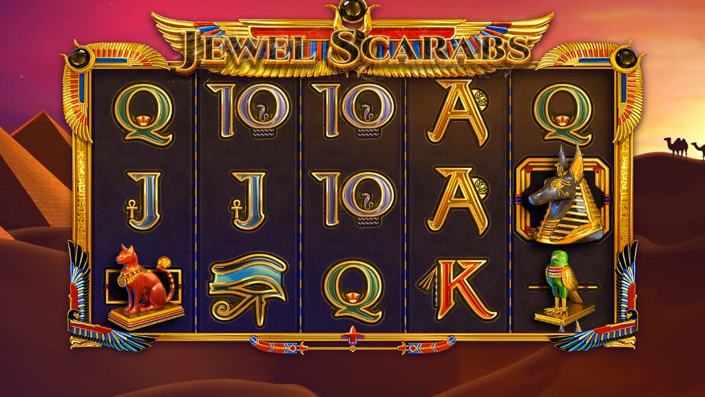 Screenshot of Jewel Scarabs slot from Red Tiger Gaming