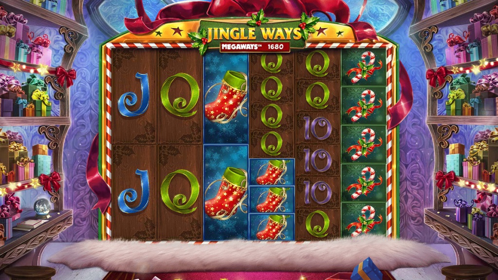 Screenshot of Jingle Ways Megaways slot from Red Tiger Gaming