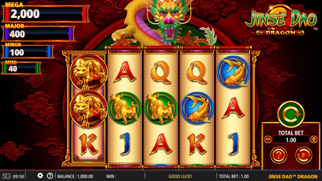 Screenshot of Jinse Dao Dragon slot from SG Gaming