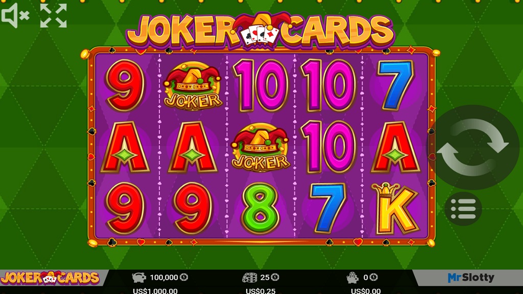 Screenshot of Joker Cards slot from Mr Slotty