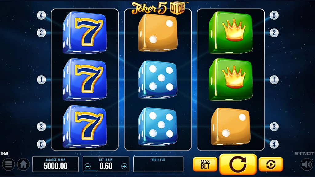 Screenshot of Jokers Five slot from Synot