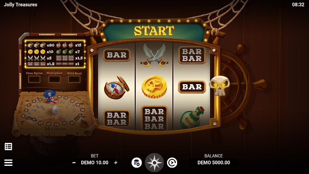 Screenshot of Jolly Treasures slot from Evoplay Entertainment