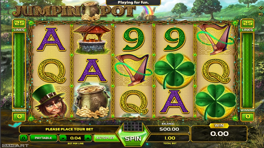 Screenshot of Jumpin Pot slot from GameArt