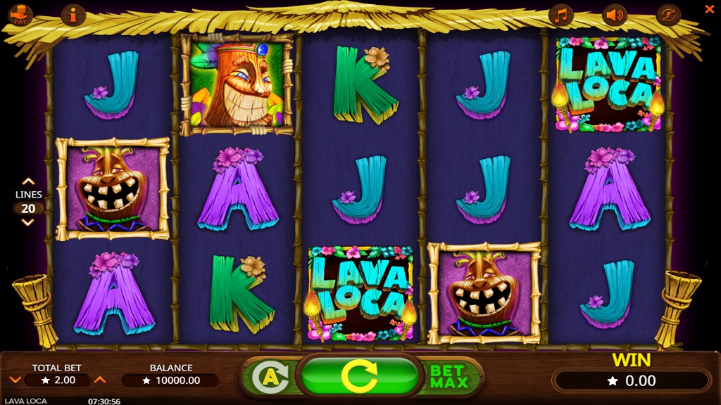 Screenshot of Lava Loca slot from Booming Games