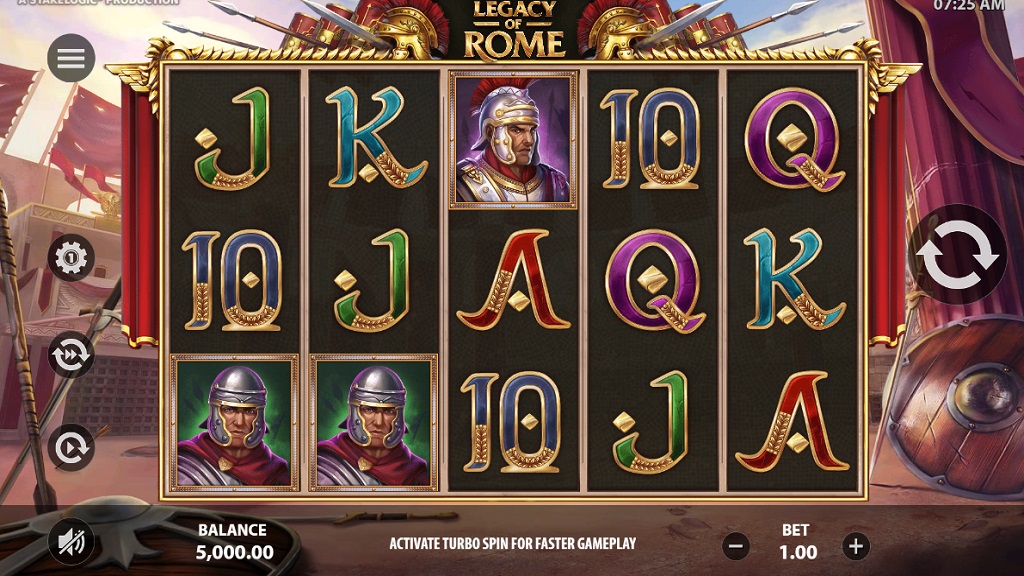 Screenshot of Legacy of Rome slot from StakeLogic