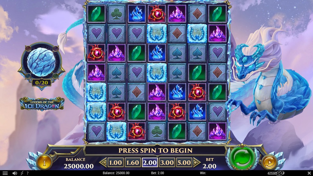 Screenshot of Legend of the Ice Dragon slot from Play’n Go