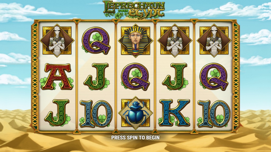 Screenshot of Leprechaun Goes Egypt slot from Play’n Go