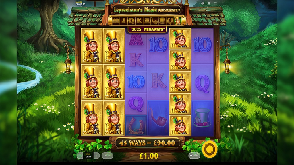 Screenshot of Leprechaun’s Magic Megaways slot from Red Tiger Gaming