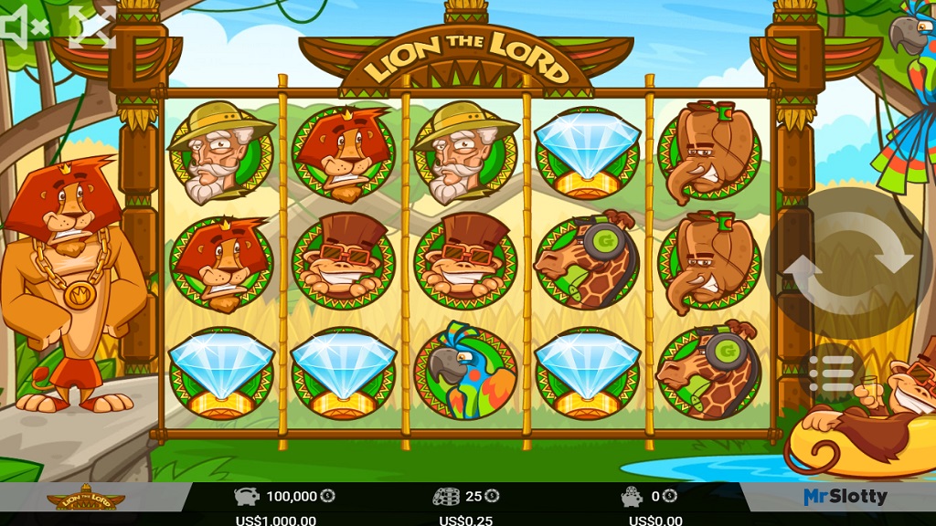 Screenshot of Lion The Lord slot from Mr Slotty