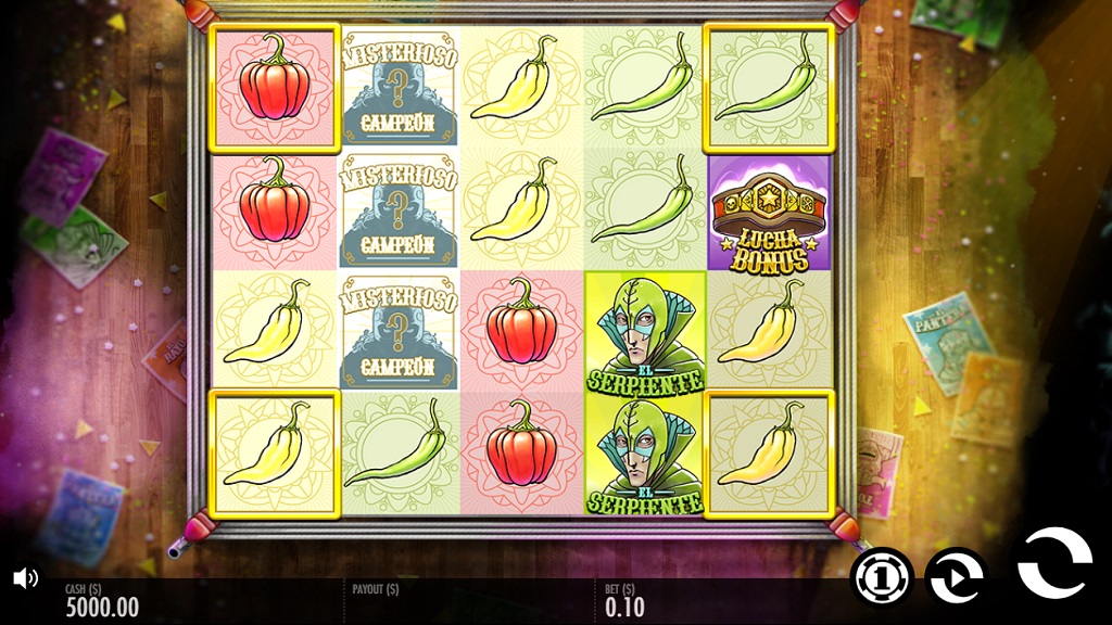 Screenshot of Luchadora slot from Thunderkick