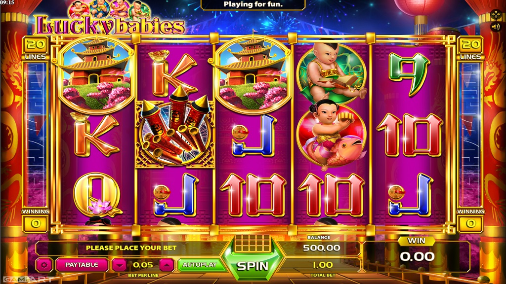 Screenshot of Lucky Babies slot from GameArt