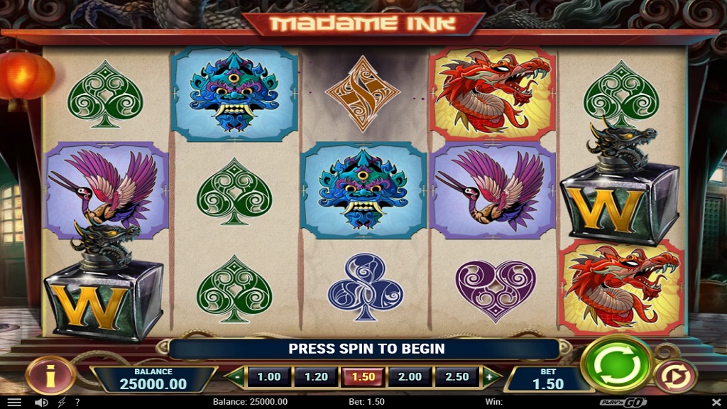 Screenshot of Madame Ink slot from Play’n Go