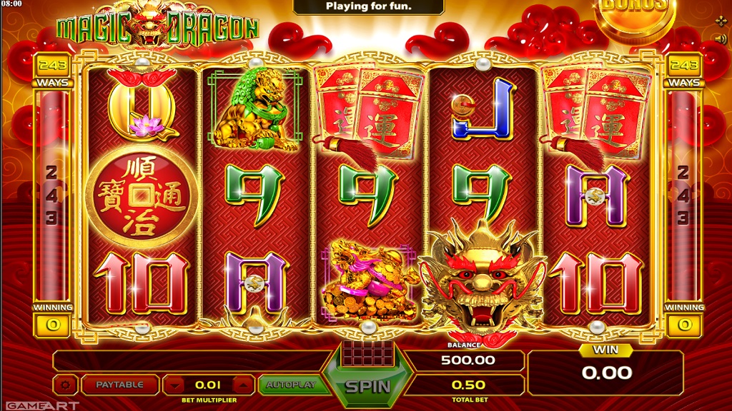 Screenshot of Magic Dragon slot from GameArt