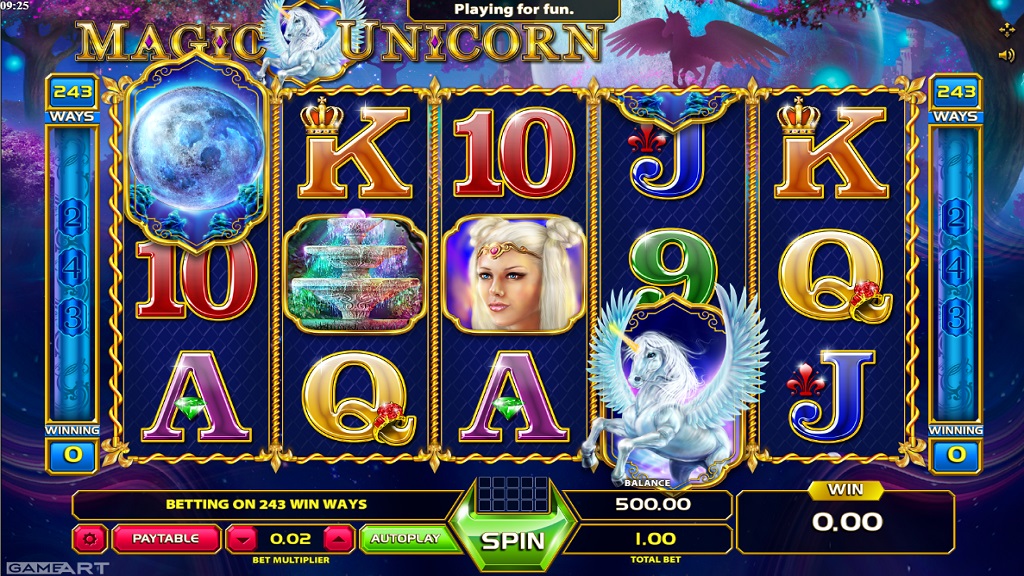 Screenshot of Magic Unicorn slot from GameArt