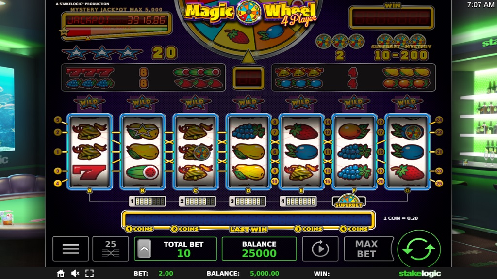 Screenshot of Magic Wheel 4 Player slot from StakeLogic