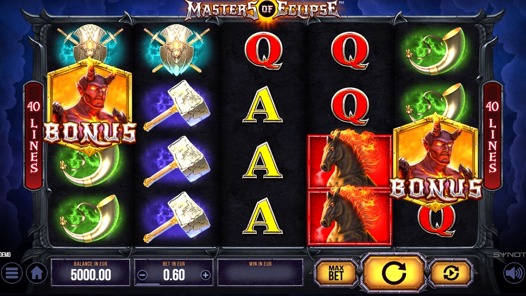 Screenshot of Masters of Eclipse slot from Synot