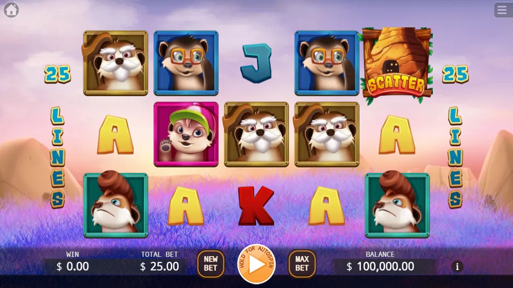 Screenshot of Meerkats' Family slot from Ka Gaming
